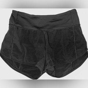 Black Lululemon Speed Up Lined Shorts 2.5” Size 4